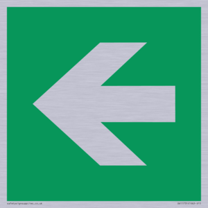 E913 Safe condition: Left arrow (90 deg supplimentary)